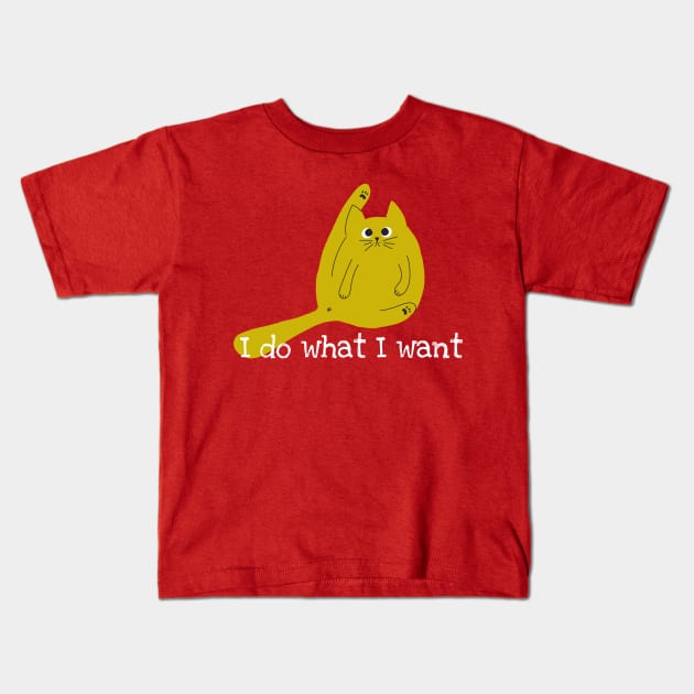 Funny cat : I Do What I Want Kids T-Shirt by BaronBoutiquesStore